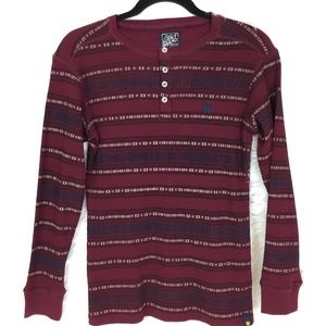 Lucky Brand WOMENS long sleeve top BUTTON TOP